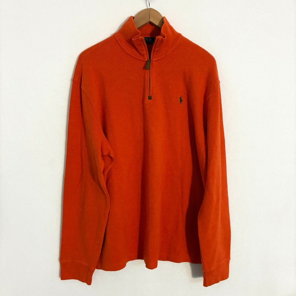 NEW Polo Ralph Lauren 1/4 Zip Knit Sweater Mens XL Logo Preppy Pullover